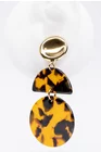 Cercei animal print lungi cu accesoriu auriu thumbnail picture - 