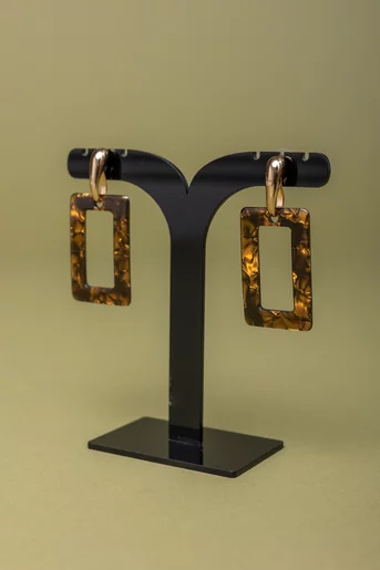 Cercei dreptunghiulari maro 9914