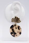 Cercei drop animal print cu accesoriu auriu thumbnail picture - 