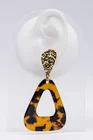 Cercei drop animal print triunghi cu accesoriu auriu thumbnail picture - 