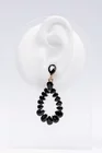 Cercei eleganți lacrimă cu pietre negre CLU0203 thumbnail picture - 