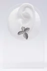 Cercei floare mare cu cristale arginti thumbnail picture - 