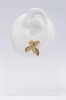 Cercei floare mare cu cristale aurii thumbnail picture - 