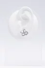 Cercei stud arginti cu pietre strălucitoare, design floral și tăieturi mixte thumbnail picture - 