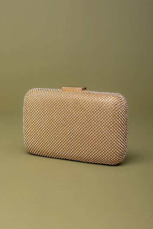 Clutch cu pietre decorative auriu P04 thumbnail picture - 