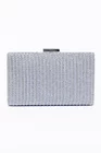 Clutch decorat cu lanț si strasuri argintiu PIT0310 thumbnail picture - 