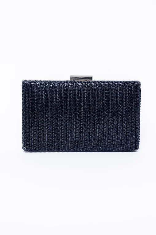 Clutch decorat cu lanț si strasuri negru PIT0310 picture - 1