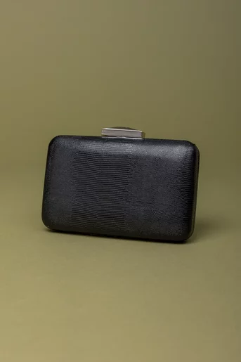 Clutch elegant cu striatii negru A10280