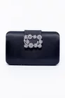 Clutch satinat cu accesoriu negru  PIT0308 thumbnail picture - 