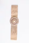 Curea elastică bej decorată cu perle C1680901 thumbnail picture - 