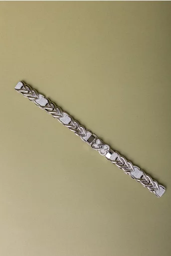 Curea elastica cu decoratiuni inimioare argintie  A10264