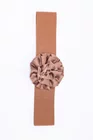 Curea elastică decorată cu trandafir maro C160214 thumbnail picture - 