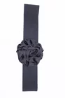 Curea elastică decorată cu trandafir neagră C160214 thumbnail picture - 