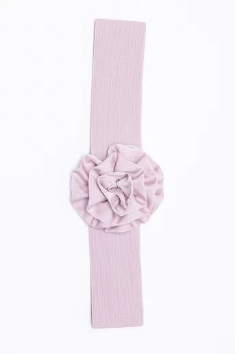 Curea elastică decorată cu trandafir roz C160214