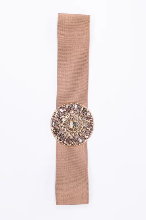 Curea elegantă decorată cu pietre taupe C16860503 thumbnail picture - 