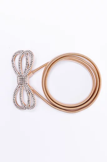 Curea metalică cu fundite aurie C160807