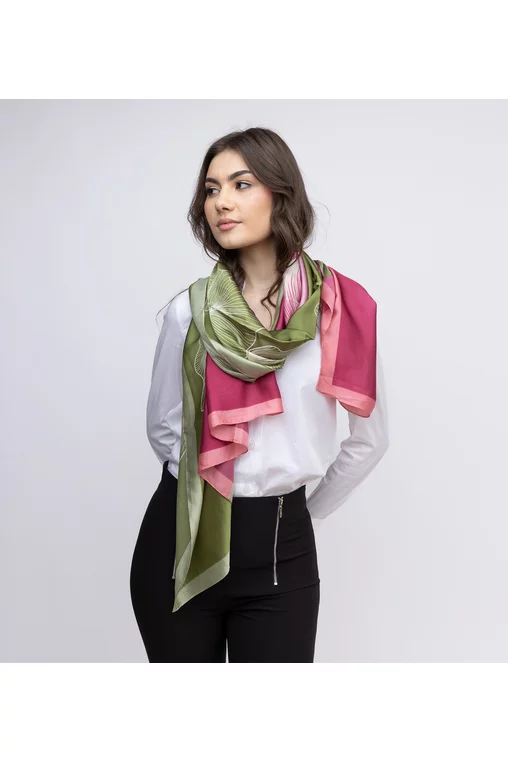 Esarfa  aspect matasos fucsia-verde EGK13 picture - 1