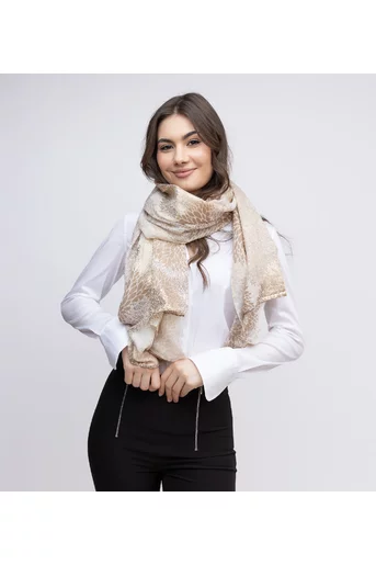 Esarfa imprimeu floral bej EGK7