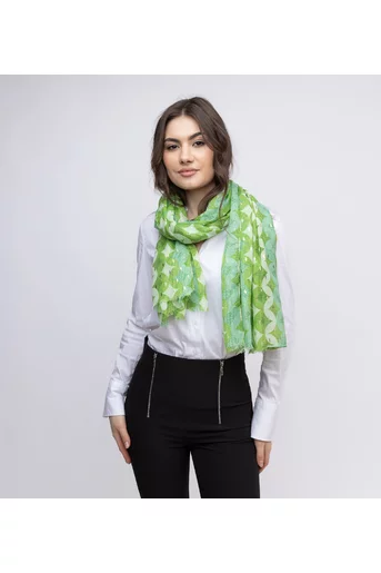 Esarfa imprimeu geometri verde EGK4