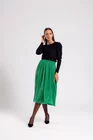 Fustă Caramel midi din tulle cu fir lame verde F3411 thumbnail picture - 