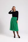 Fustă Caramel midi din tulle cu fir lame verde F3411 thumbnail picture - 