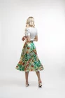 Fustă Caramel satin imprimeu paisley verde F3507 thumbnail picture - 