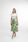 Fustă Caramel satin imprimeu paisley verde F3507 thumbnail picture - 