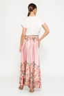 Fustă maxi din saten cu cordon roz FLAM0302 thumbnail picture - 