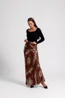 Fustă maxi satin imprimat maro FIM803 thumbnail picture - 