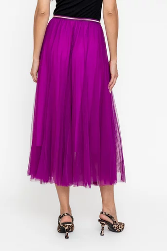 Fustă midi din tulle fucsia FDP0501