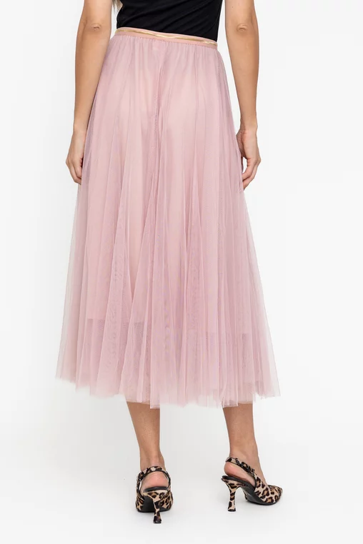 Fustă midi din tulle roz FDP0803 thumbnail picture - 