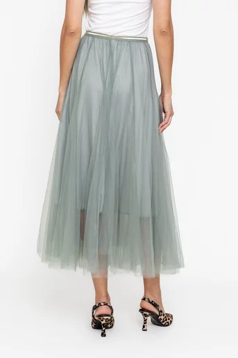 Fustă midi din tulle vernil FDP0501