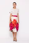 Fustă midi imprimeu floral crem FVA0202 thumbnail picture - 