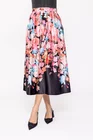 Fustă midi imprimeu floral neagră FBR0209 thumbnail picture - 