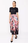 Fustă midi imprimeu floral neagră FBR0209 thumbnail picture - 