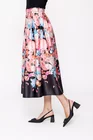 Fustă midi imprimeu floral neagră FBR0209 thumbnail picture - 