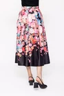 Fustă midi imprimeu floral neagră FBR0209 thumbnail picture - 