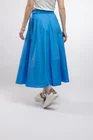 Fustă midi în cloș Caramel din poplin albastru F3406 thumbnail picture - 