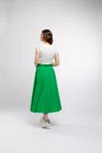 Fustă midi în cloș Caramel din poplin verde F3406 thumbnail picture - 