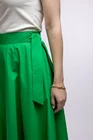 Fustă midi în cloș Caramel din poplin verde F3406 thumbnail picture - 