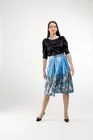 Fustă  midi în pliuri bleu FVA0301 thumbnail picture - 