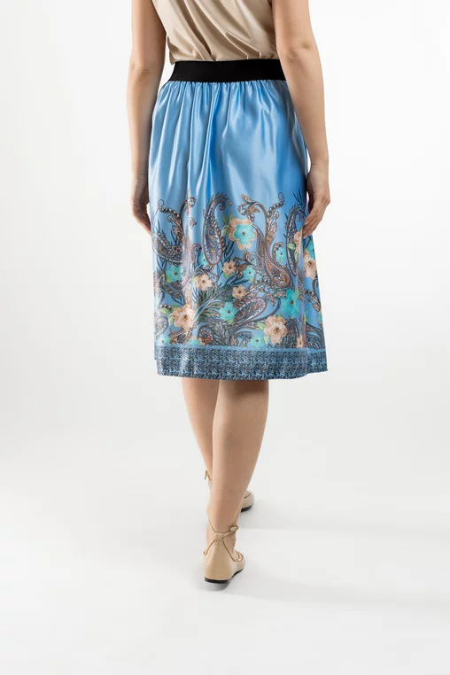 Fustă  midi în pliuri bleu FVA60201 thumbnail picture - 