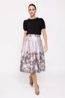 Fusta  midi in pliuri gri FVA0202 thumbnail picture - 