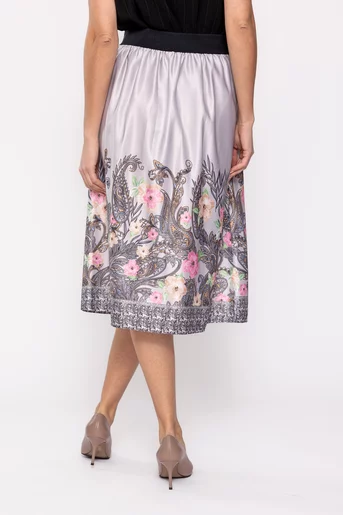 Fusta  midi in pliuri gri FVA0202