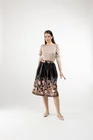 Fustă  midi in pliuri neagră FVA0202 thumbnail picture - 