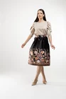 Fustă  midi în pliuri neagră FVA0301 thumbnail picture - 