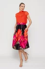 Fustă midi neagră  imprimeu floral FVA0202 thumbnail picture - 