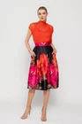 Fustă midi neagră  imprimeu floral FVA0202 thumbnail picture - 