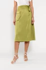 Fustă satin cu buzunar aplicat kaki FROS0301 thumbnail picture - 
