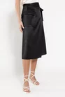 Fustă satin cu buzunar aplicat neagră FROS0301 thumbnail picture - 